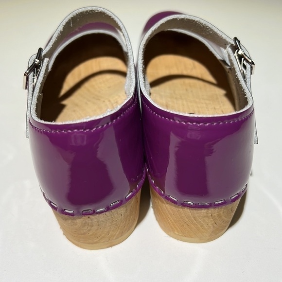 NEW Sandgrens Swedish Clogs Sz 34 Patent leather Flower - Picture 5 of 9
